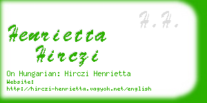henrietta hirczi business card